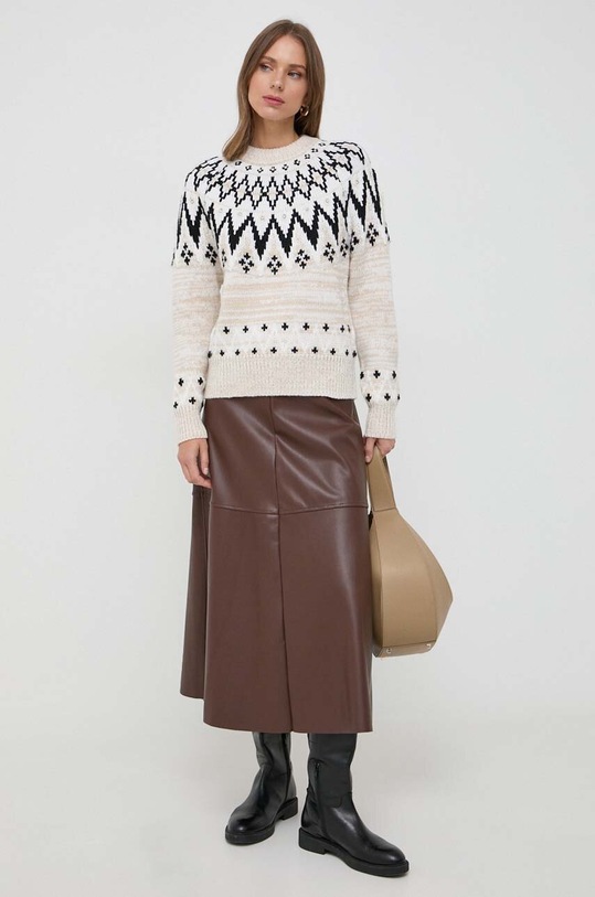 Silvian Heach sweter z domieszką wełny CVA23130MA beżowy ZW23