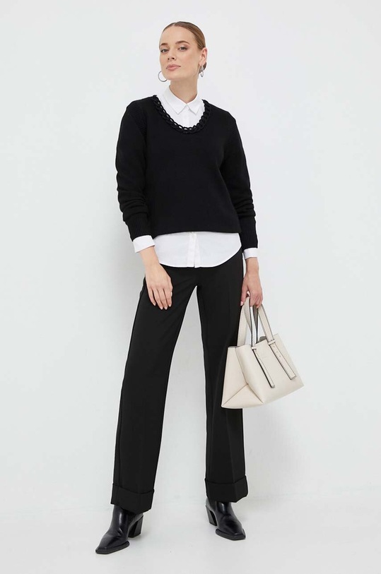 Silvian Heach gyapjúkeverék pulóver GPA23406MA fekete ZW23