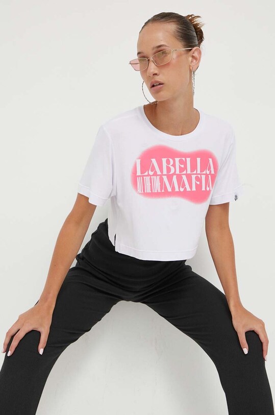 LaBellaMafia t-shirt z elastanem biały LB.28504
