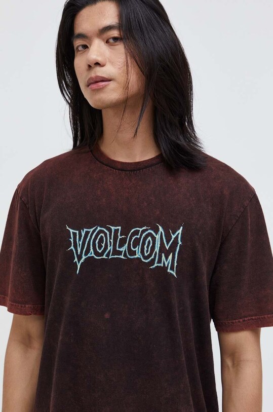 Volcom t-shirt bawełniany x MAX SHERMAN nadruk czerwony A5232309.TDY