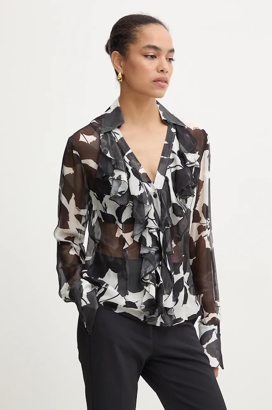 Blugirl Blumarine camasa de matase gri RF4118.T3948