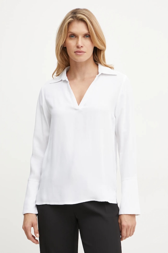 Blúzka Silvian Heach REUTER jednofarebný biela GPA24288BL