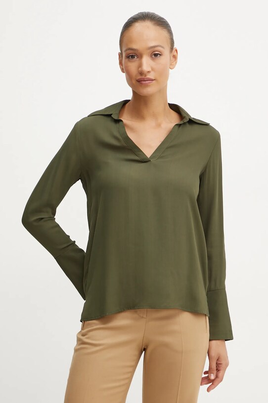 Silvian Heach bluza REUTER cu guler verde GPA24288BL