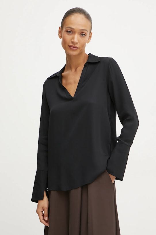 Silvian Heach bluza REUTER cu guler negru GPA24288BL