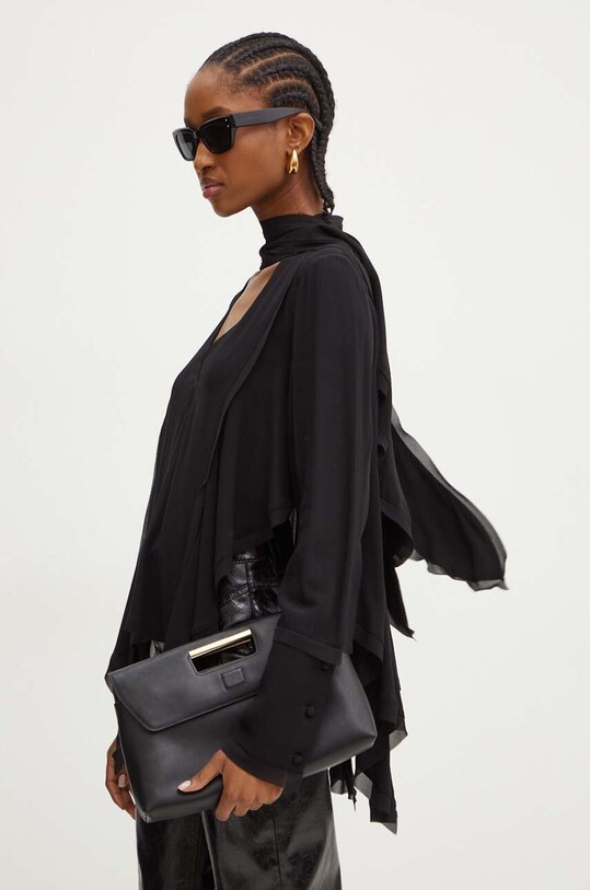 Silvian Heach bluzka BIZOT długi czarny CVA24008BL