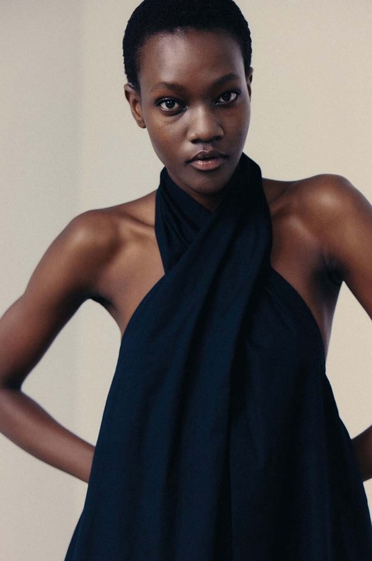 MUUV. rochie din bumbac TYE sukienka.dluga.TYE negru ZW24