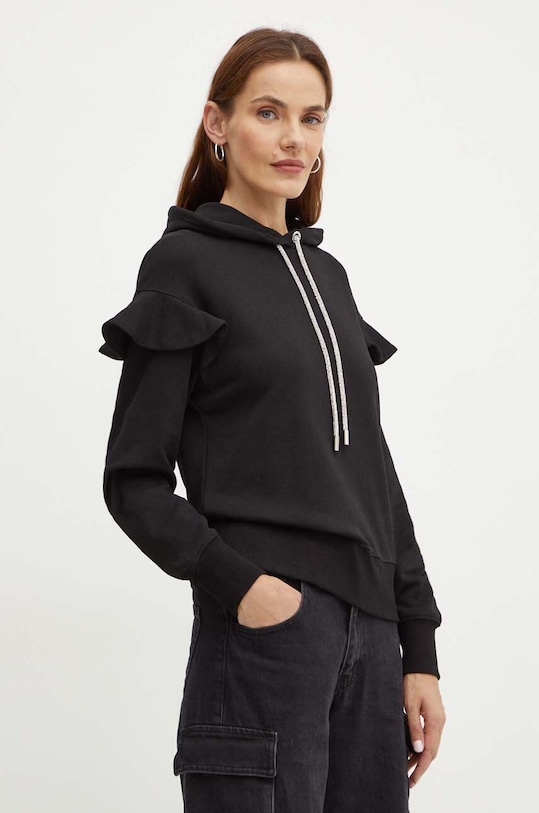 Silvian Heach bluza bawełniana LINDER bawełna czarny GPA24338FE