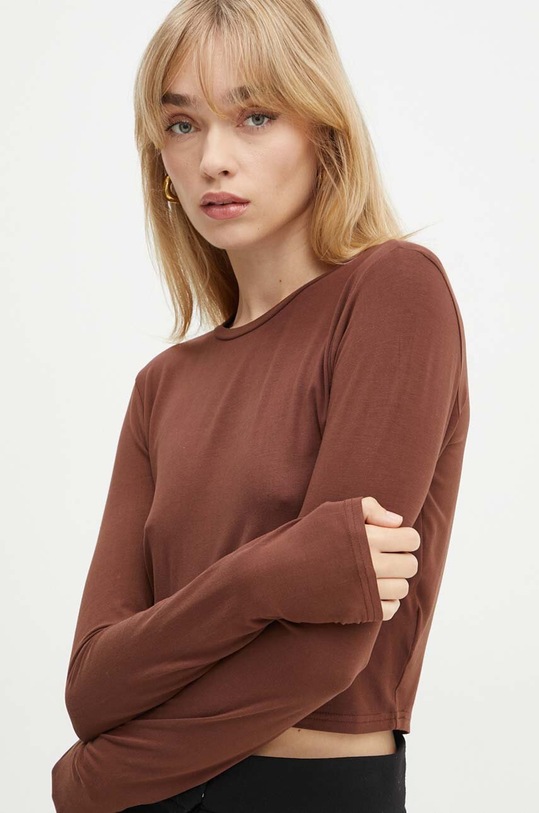 Majica kratkih rukava Silvian Heach DROMI slim smeđa GPA24300TS