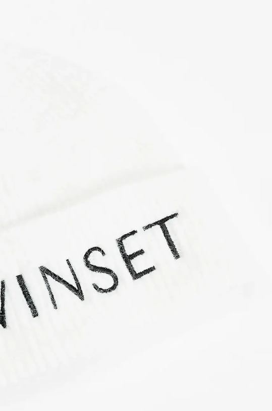 Dětská čepice s příměsí vlny Twinset 242GJ5053 bílá ZW24