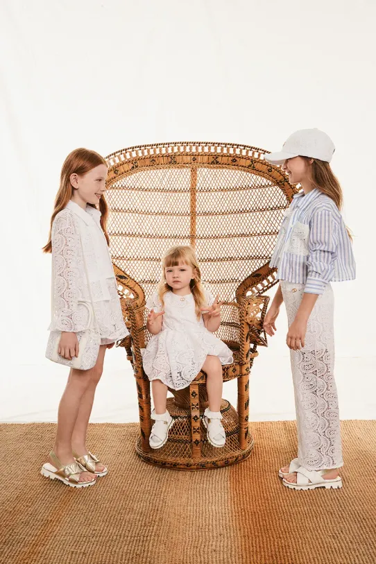 Παιδικό βαμβακερό πουκάμισο Twinset casual μπλε 251GJ2472