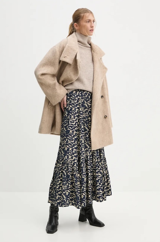 Day Birger et Mikkelsen płaszcz z domieszką wełny Keaton - Fluffy Wool Blend DAY65243396 beżowy ZW24