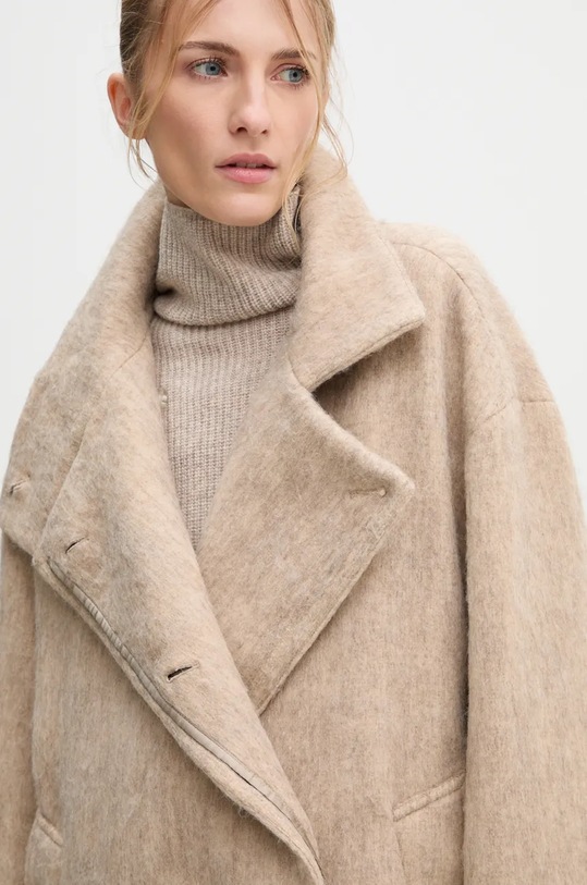 Пальто з домішкою вовни Day Birger et Mikkelsen Keaton - Fluffy Wool Blend DAY65243396 бежевий