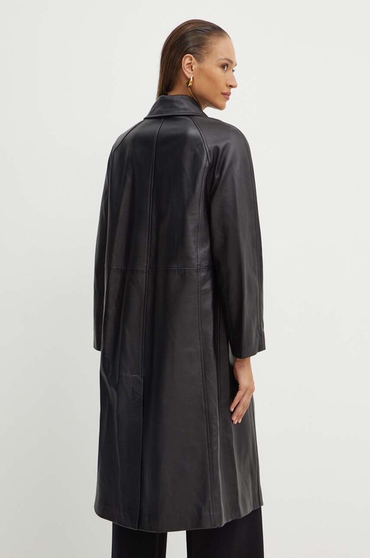 Odzież Liviana Conti płaszcz skórzany F4WX35 czarny