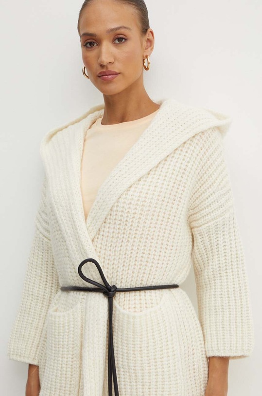 Liviana Conti cardigan din lana bej F4WE07