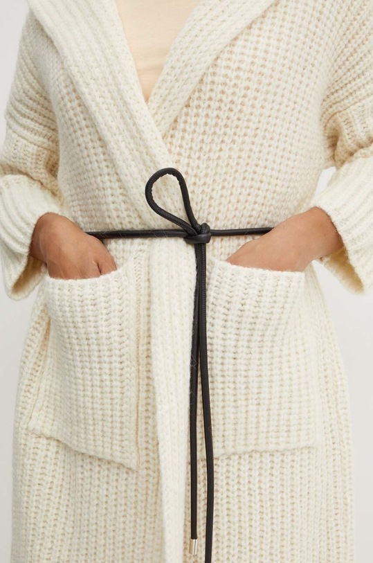 Liviana Conti cardigan din lana F4WE07 bej