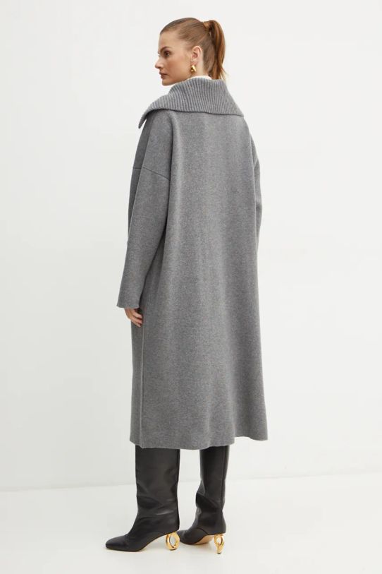 Odzież Liviana Conti płaszcz wełniany L4WB30 szary