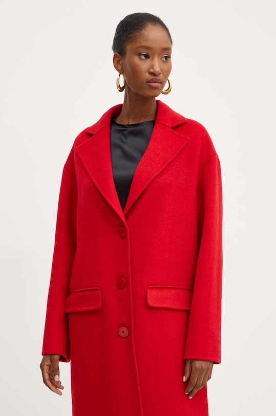 Вълнено палто Silvian Heach BRIESE GPA24017CP червен