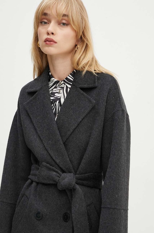 Μάλλινο παλτό Silvian Heach STORZ γκρί GPA24016CP