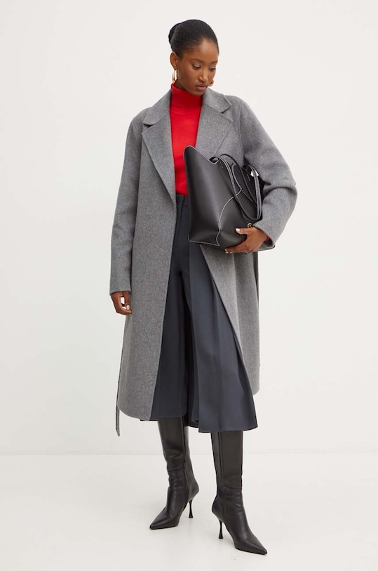 Silvian Heach płaszcz wełniany BRUGGE GPA24023CP szary ZW24