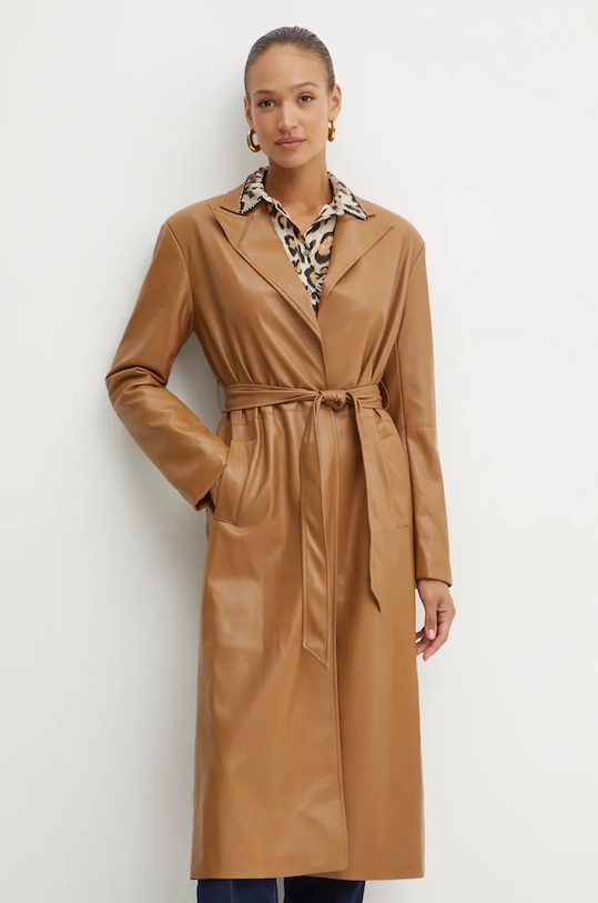 Silvian Heach płaszcz HILDUM nieocieplane brązowy GPA24106CP