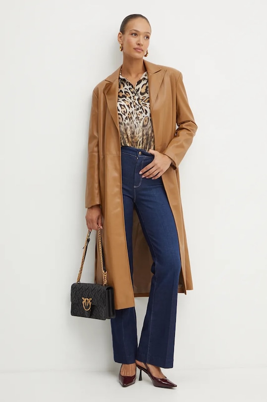 Silvian Heach płaszcz HILDUM GPA24106CP brązowy ZW24