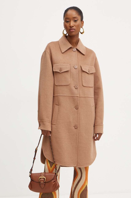 Silvian Heach cappotto in lana HORSTI senza beige GPA24109CP