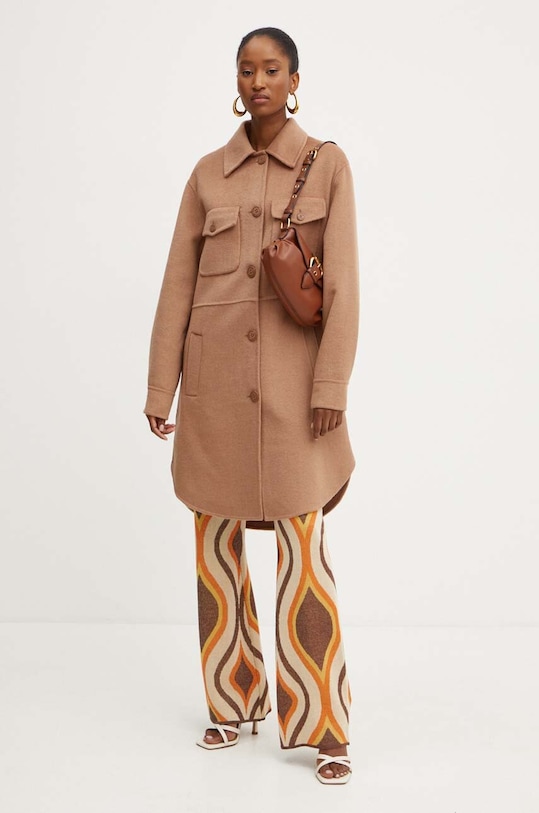 Silvian Heach cappotto in lana HORSTI GPA24109CP beige ZW24