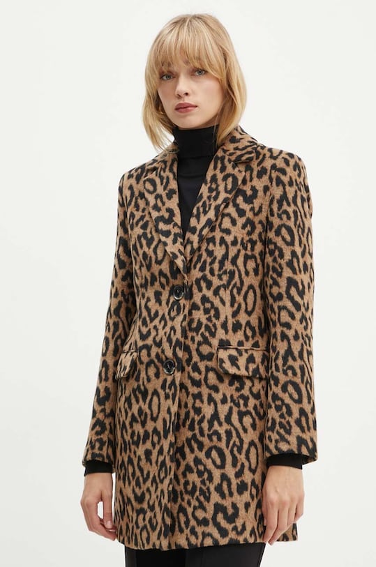 Silvian Heach palton din lana AURESI cu captuseala maro GPA24176CP