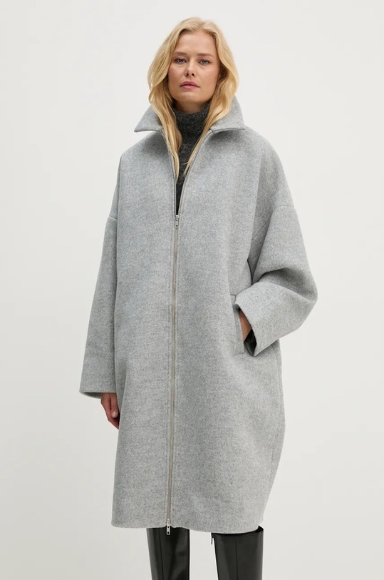 Kabát s příměsí vlny 2NDDAY Chuli bez kapuce šedá 2245110122