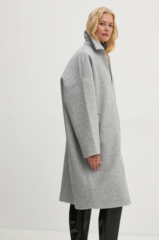 Kabát s příměsí vlny 2NDDAY Chuli šedá 2245110122