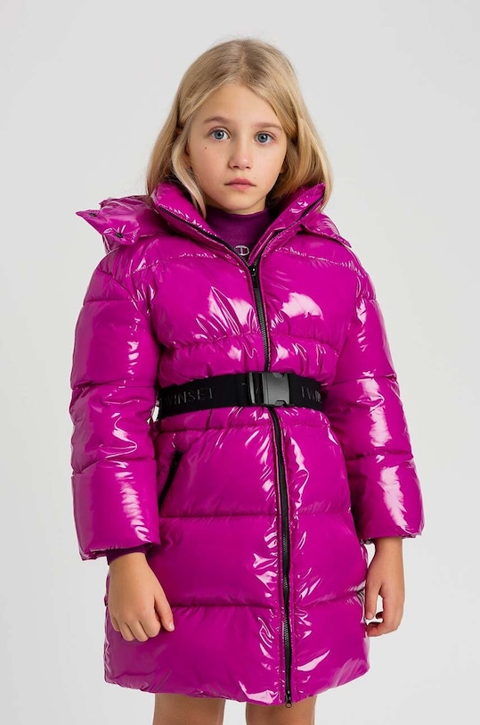 Dětská bunda Twinset s podšívkou růžová 242GJ2161.98.116