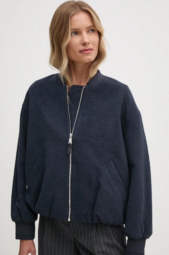 Vlněná bunda Mos Mosh bez kapuce námořnická modř 164420