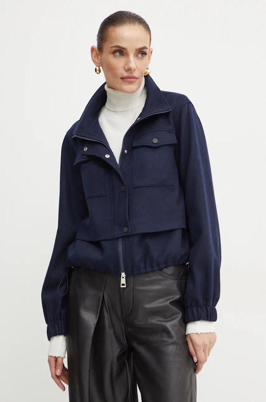 Liviana Conti kurtka wełniana bez kaptura granatowy L4WN33