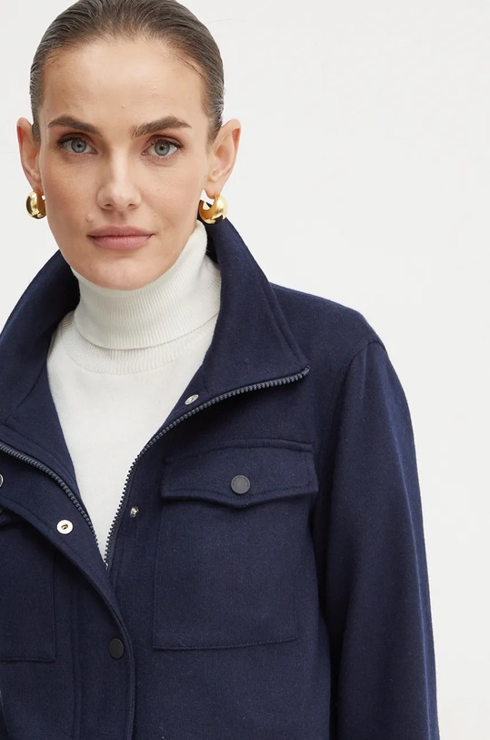 Liviana Conti giacca in lana blu navy L4WN33