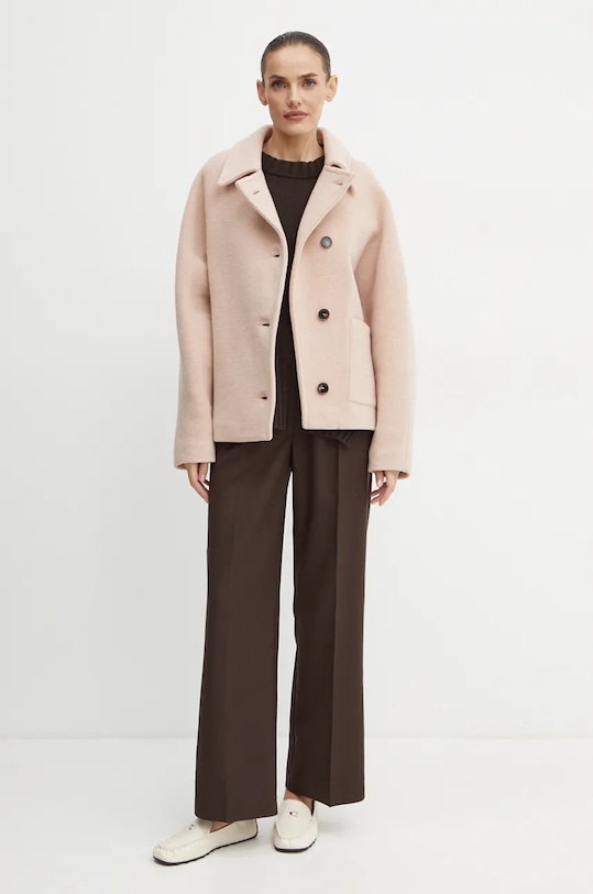 Vlněný kabát Liviana Conti L4WL54 béžová ZW24