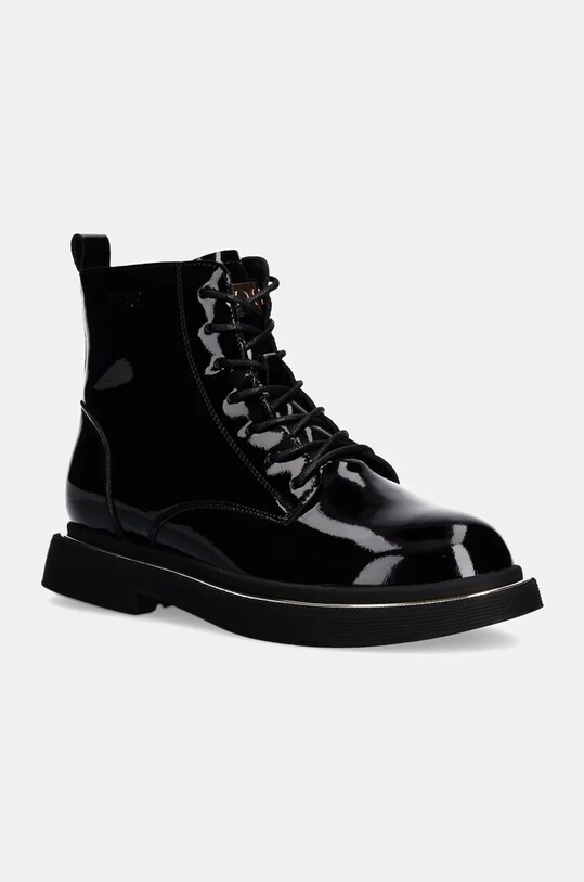 Kožené členkové topánky GOE zateplené čierna OO2N4109.BLACK