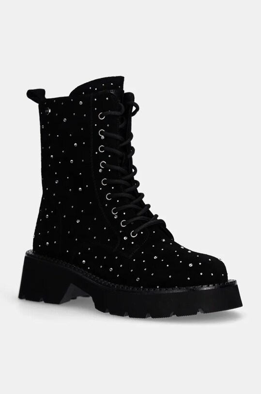 GOE bocanci din piele intoarsa cu snur negru OO2N4111.BLACK