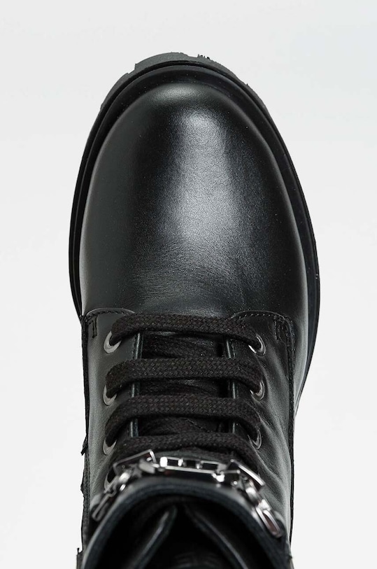 Девочка Детские кожаные полусапожки Twinset 242GCJ030 чёрный