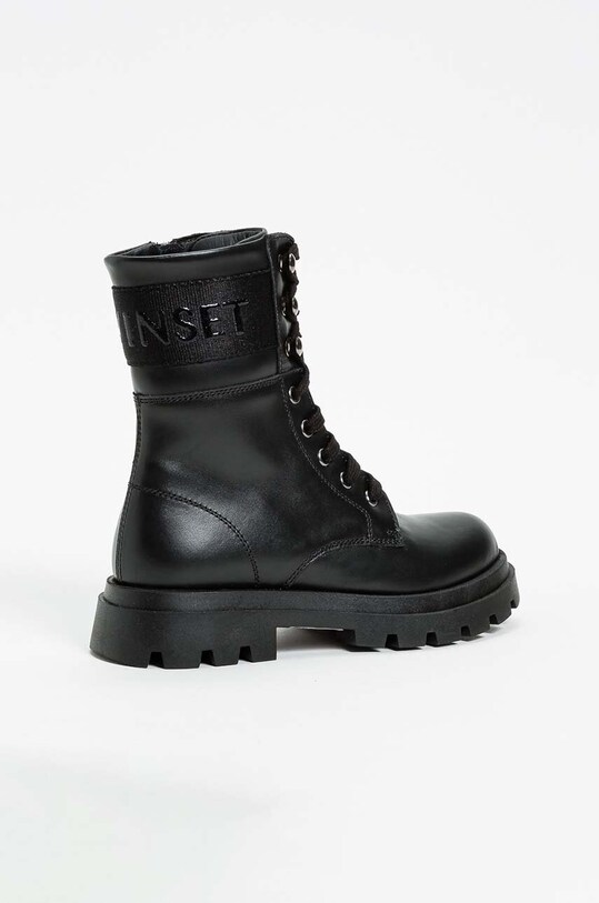 Twinset workery skórzane dziecięce 242GCJ03A czarny ZW24