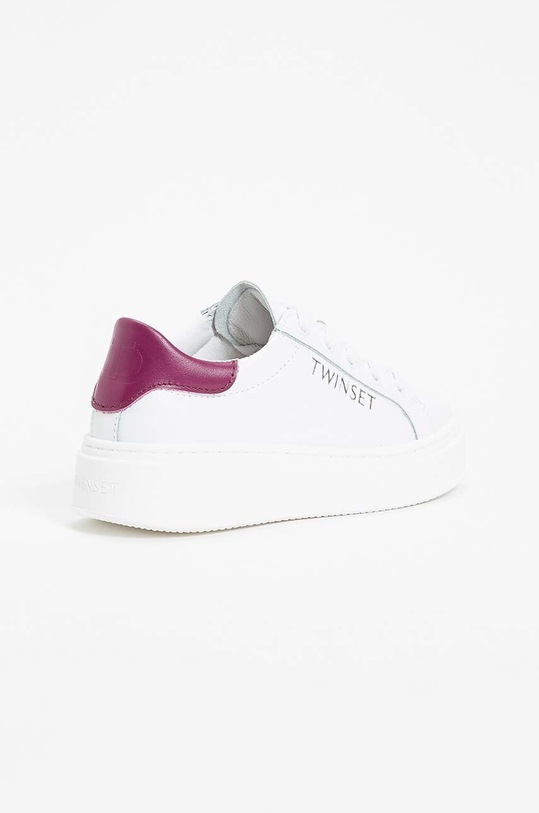 Twinset scarpe da ginnastica per bambini in pelle 242GCJ012 bianco ZW24