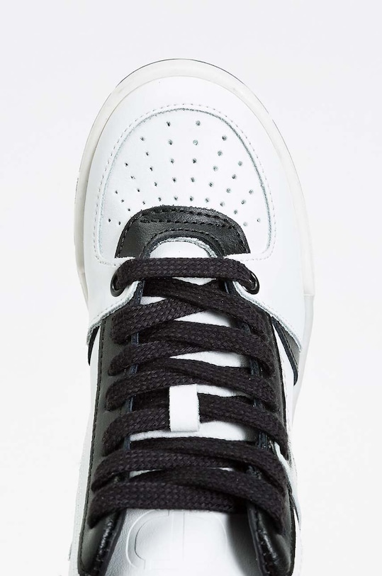 DÍVKA Dětské kožené tenisky Twinset 242GCJ016 bílá