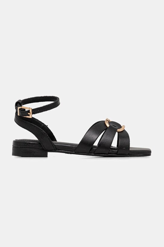 Twinset sandale din piele pentru copii 251GCJ04A.30.34 negru ZS25