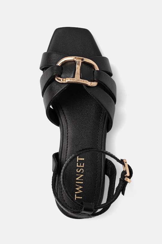 Twinset sandały skórzane dziecięce czarny 251GCJ04A.30.34
