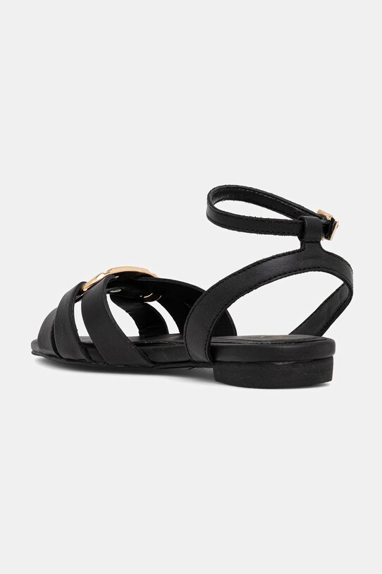 Dziewczynka Twinset sandały skórzane dziecięce 251GCJ04A.35.40 czarny
