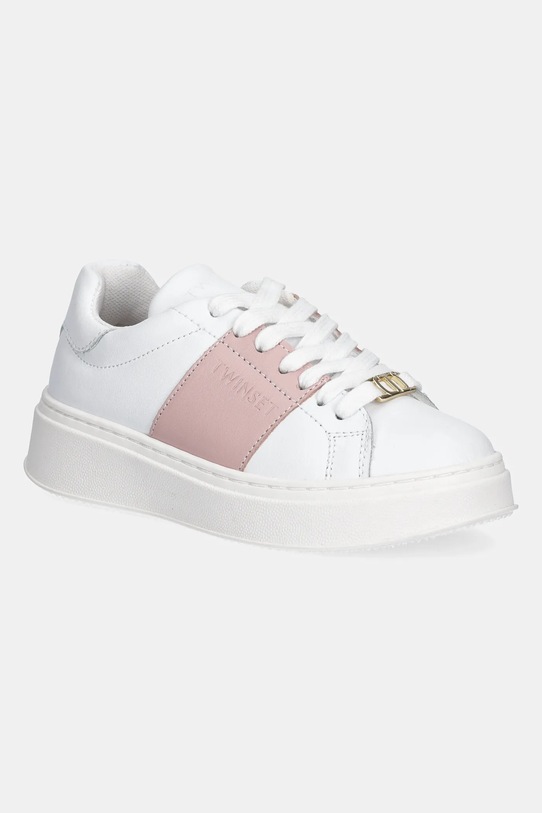 Dječje tenisice Twinset imitacija zrnate kože bijela 251GCJ012.30.34