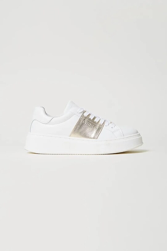 Twinset sneakers pentru copii piele alb 251GCJ012.30.34