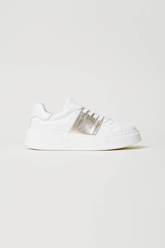 Twinset sneakers pentru copii piele alb 251GCJ012.35.40