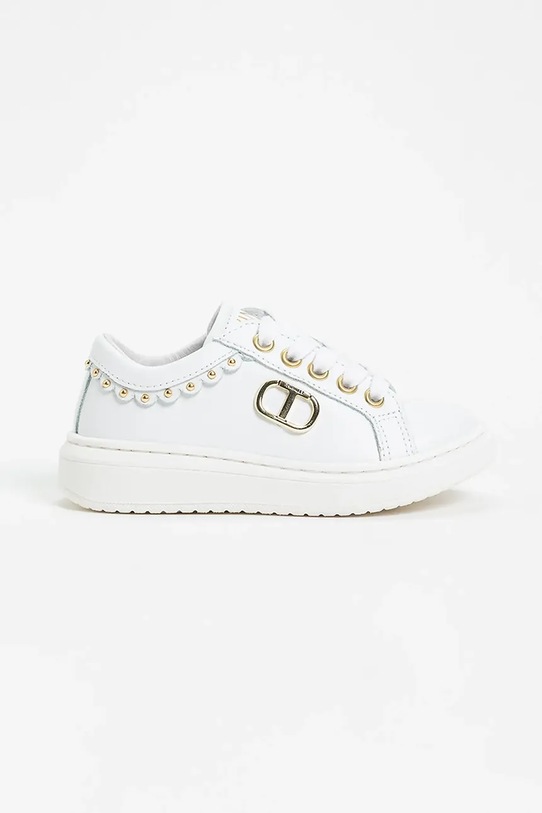 Twinset sneakersy skórzane dziecięce niska biały 251GCJ050.35.40