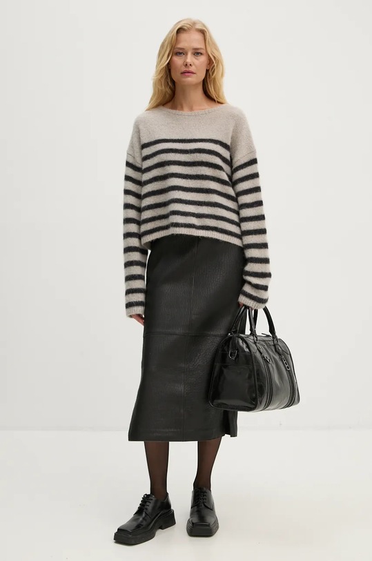 Day Birger et Mikkelsen spódnica skórzana Kathe - Textured Leather DAY65243422 czarny ZW24