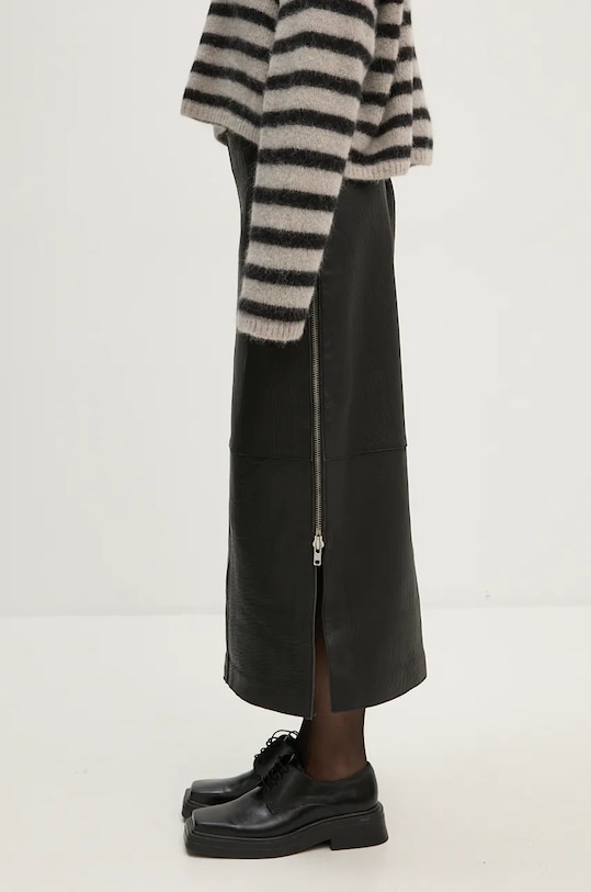 Day Birger et Mikkelsen spódnica skórzana Kathe - Textured Leather czarny DAY65243422